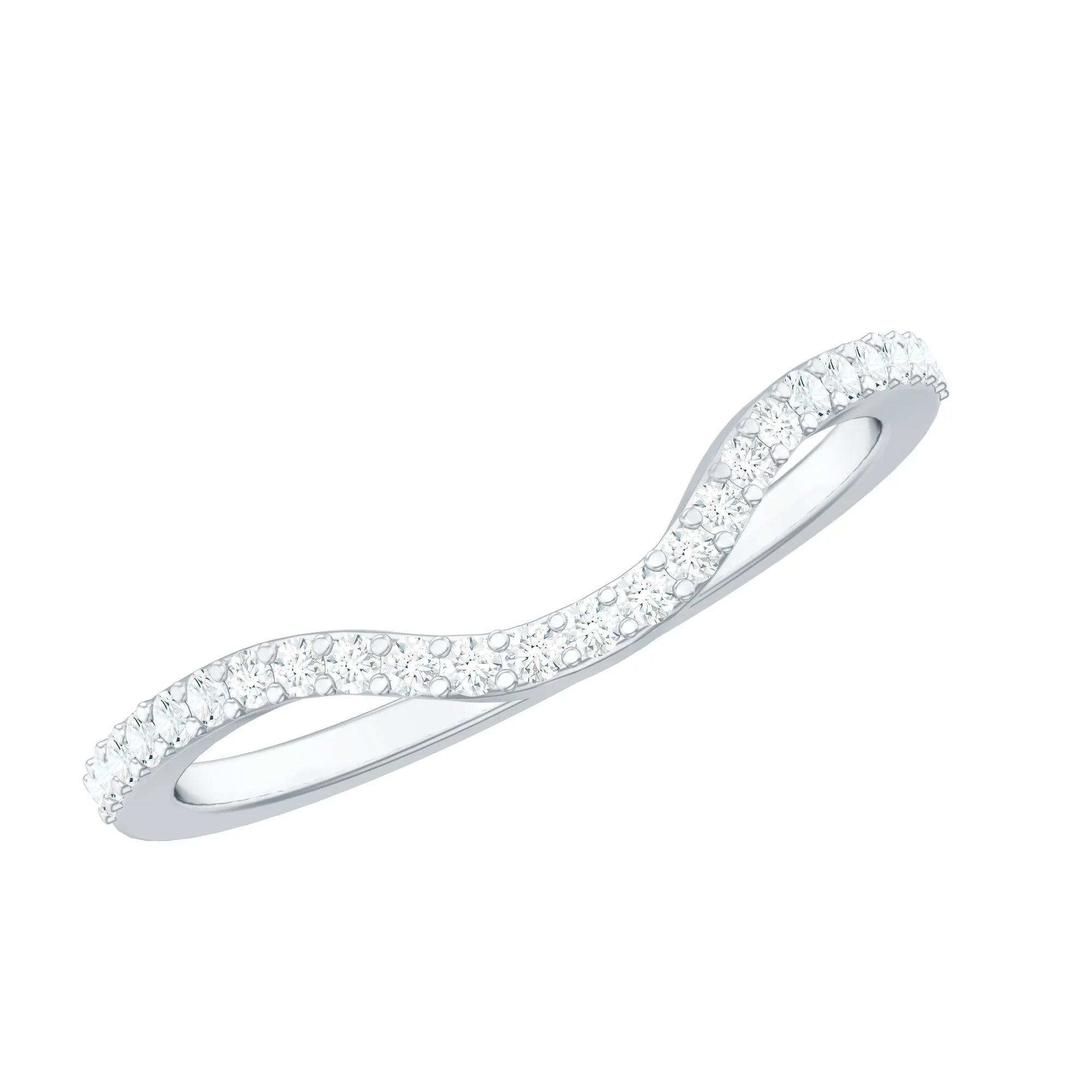 0.25 CT Natural and Certified Diamond Gold Curved Enhancer Ring