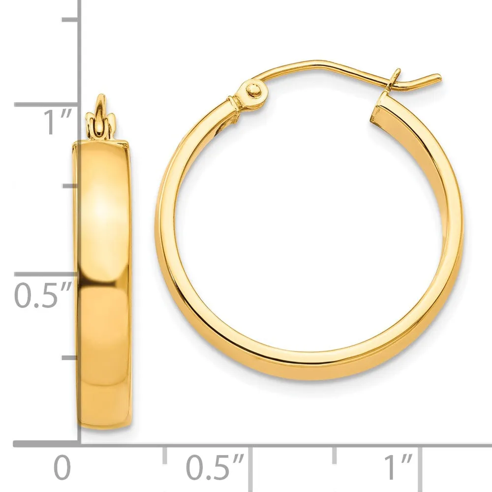 10KT Yellow Gold 23X4MM Hoop Earrings