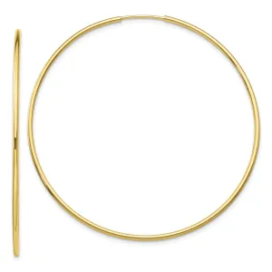 10KT Yellow Gold 54X1.2MM Endless Hoop Earrings