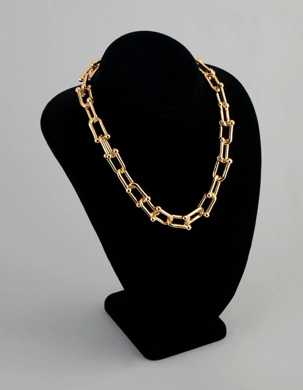 18ct Gold Plated Brass Industrial Link Necklace