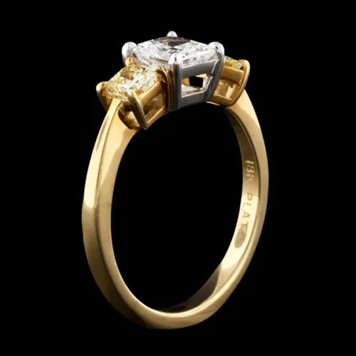 18kt and Platinum Yellow Diamond Ring