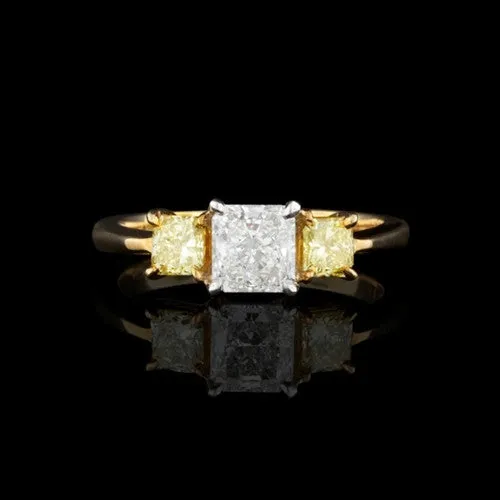 18kt and Platinum Yellow Diamond Ring