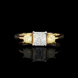 18kt and Platinum Yellow Diamond Ring