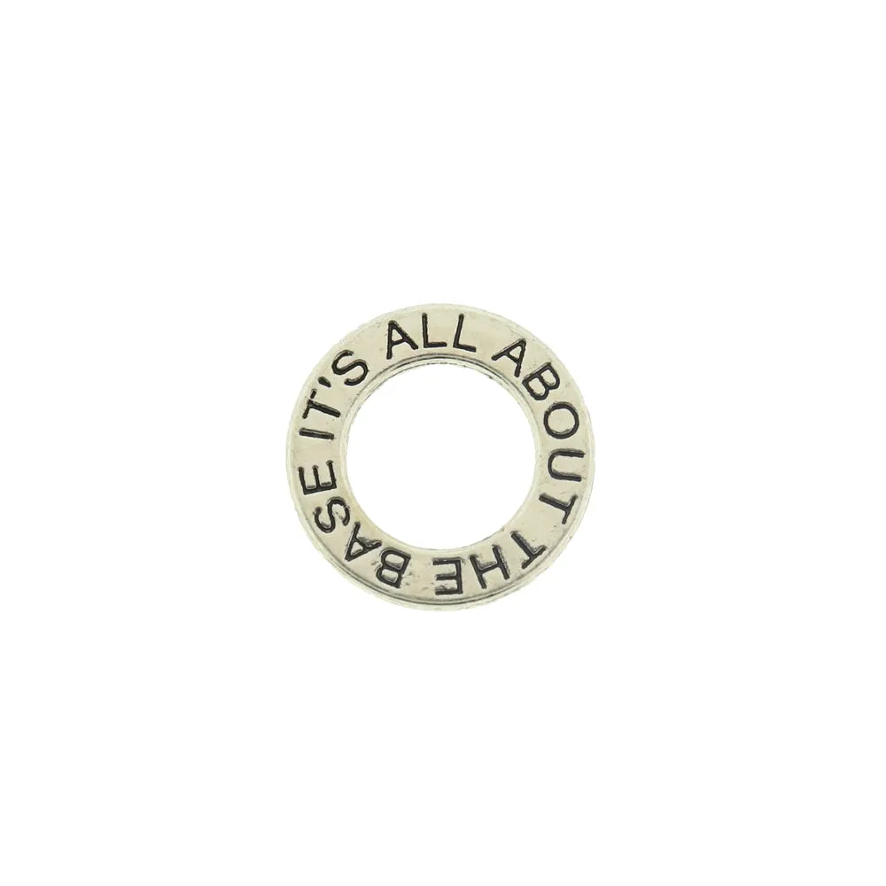 2 It's All About the Base Antique Silver Tone Charms - SC5217