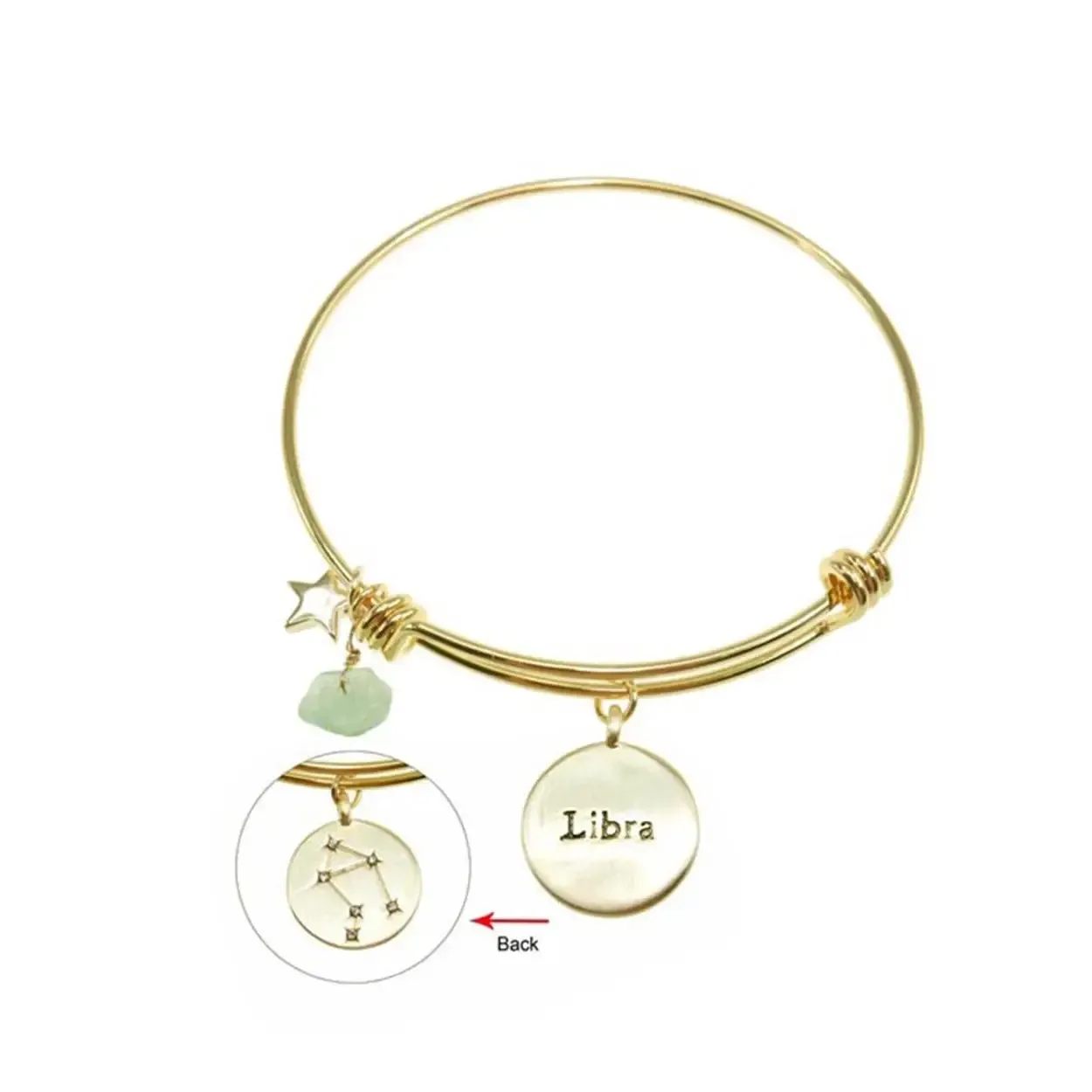 20 KARAT GOLD PLATED LIBRA ZODIAC BRACELET