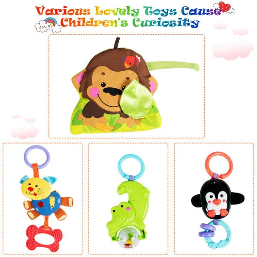 4-in-1 Baby Play Gym Mat with 3 Hanging Educational Toys