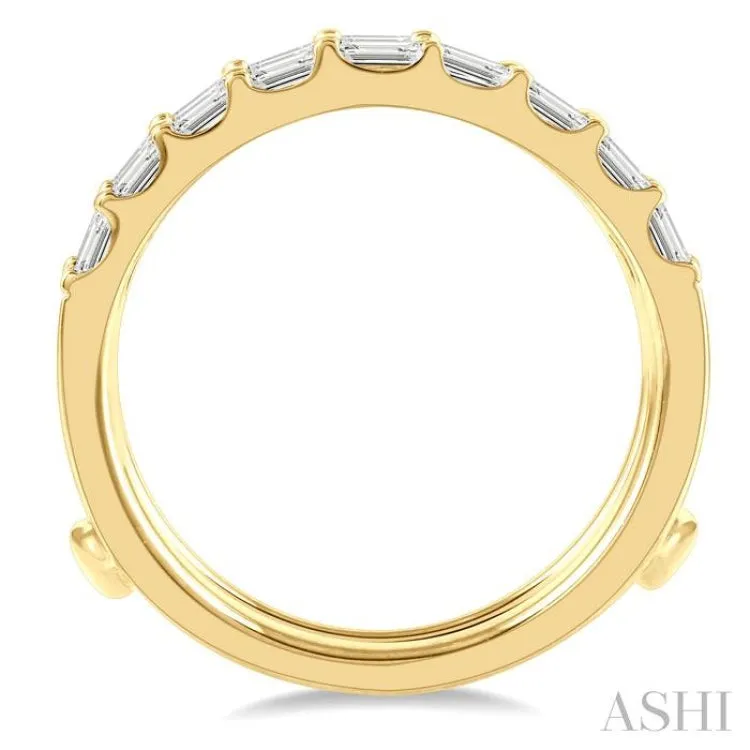 7/8 ctw Baguette Diamond Insert Ring in 14K Yellow Gold