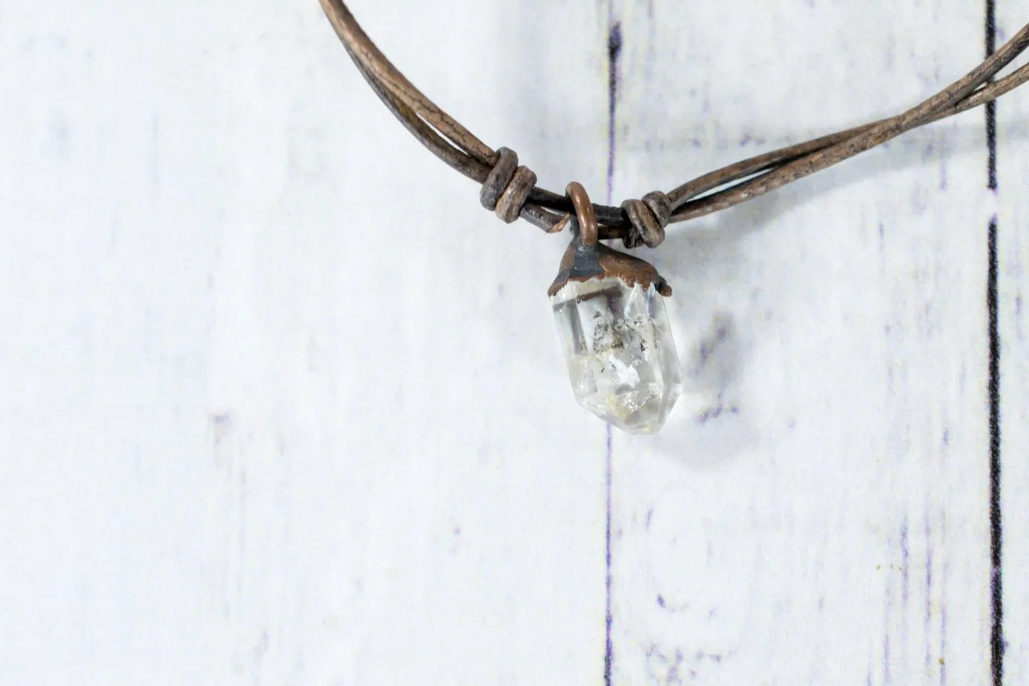 Adjustable crystal necklace | Raw crystal jewelry