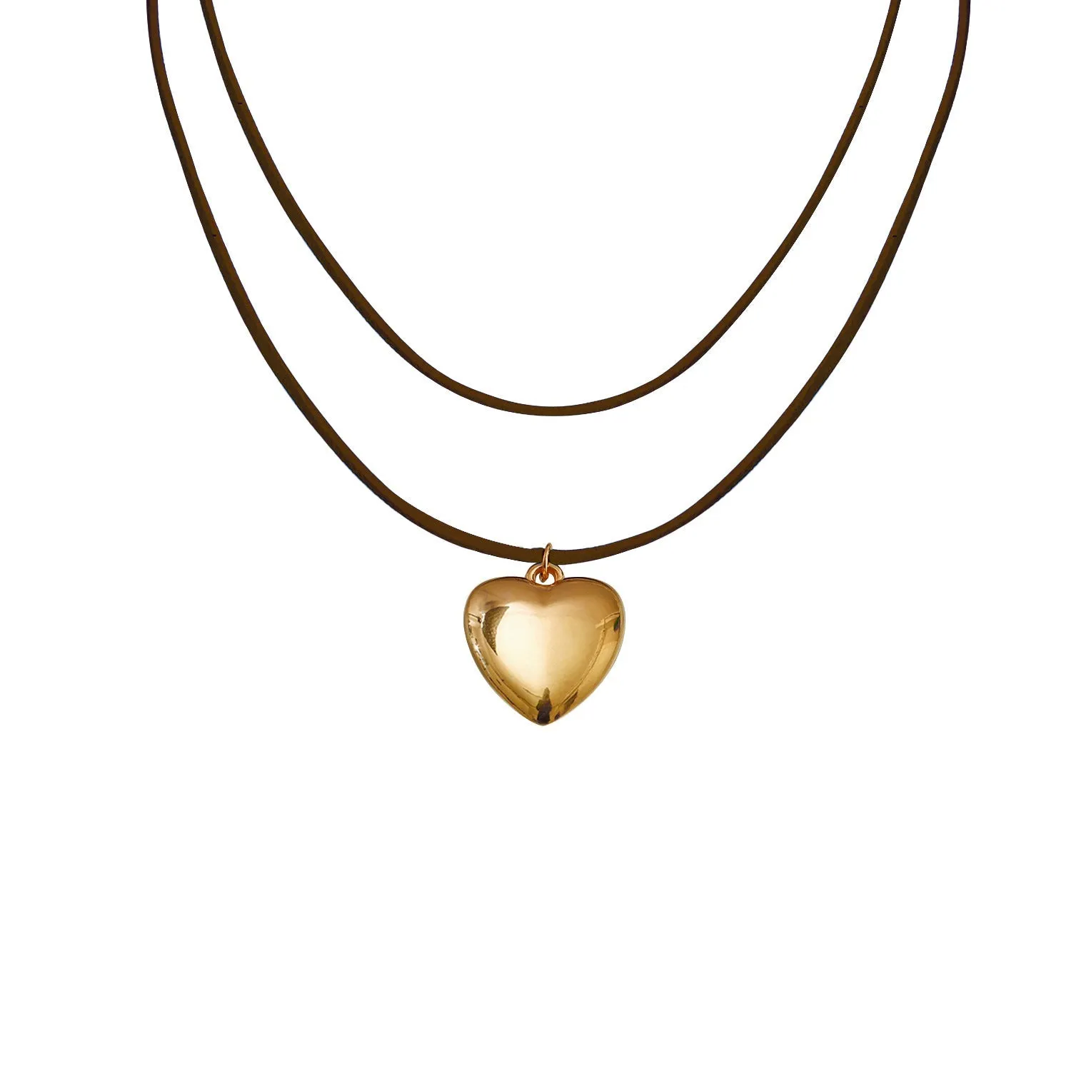 Adjustable Velvet Choker with Big Heart Pendant Necklace