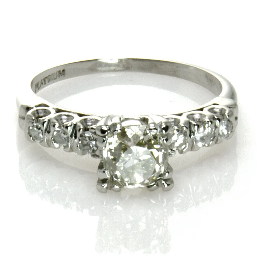 Antique Platinum Diamond Engagement Ring