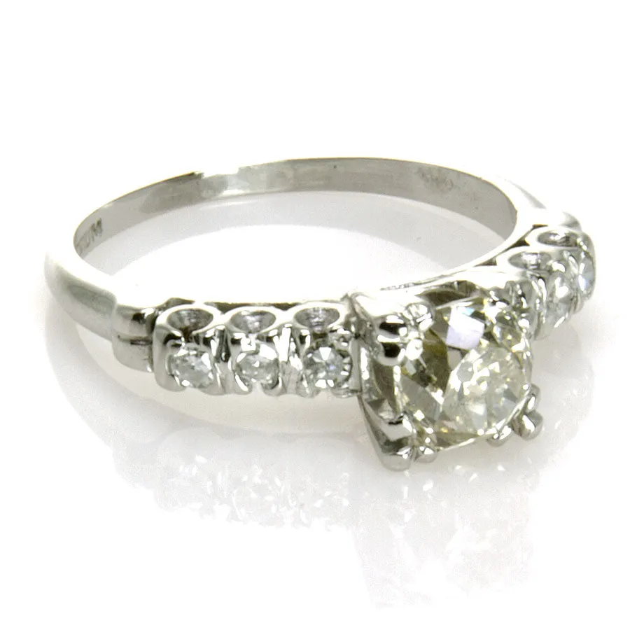 Antique Platinum Diamond Engagement Ring