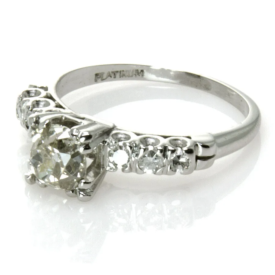 Antique Platinum Diamond Engagement Ring