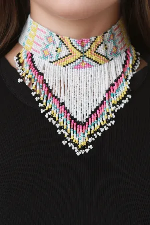 Beaded Fringe Bib Choker