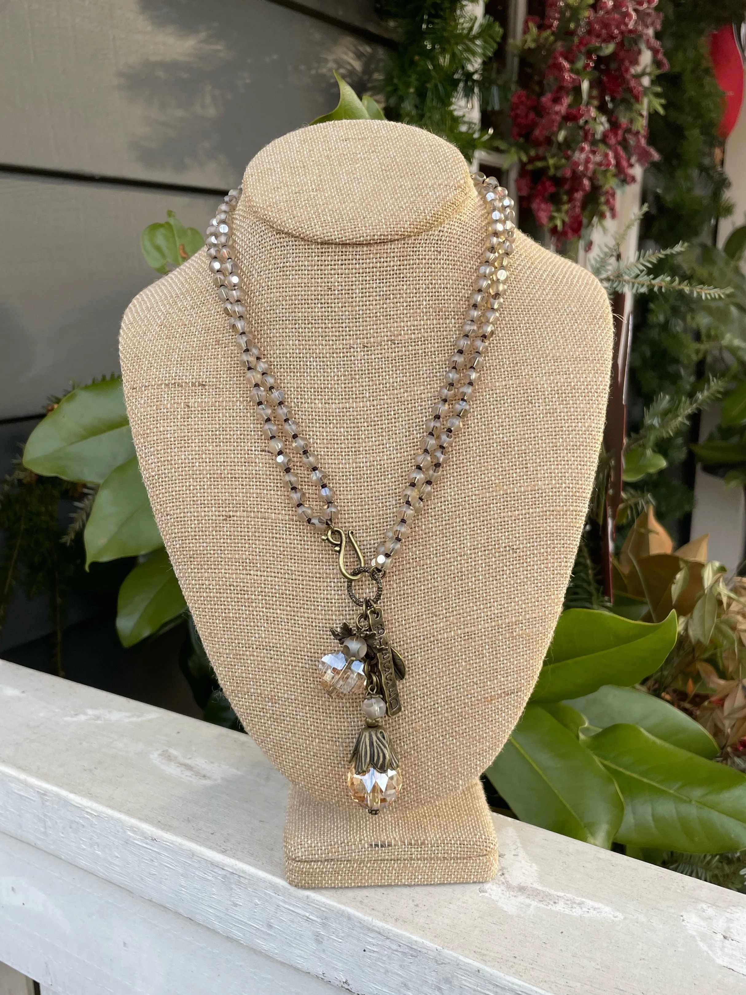 Beaded Necklace with Handmade Charms