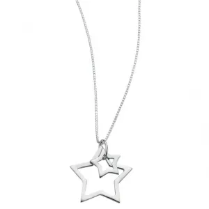 Beginnings Sterling Silver N2730 Double Star 40 2cm Necklace