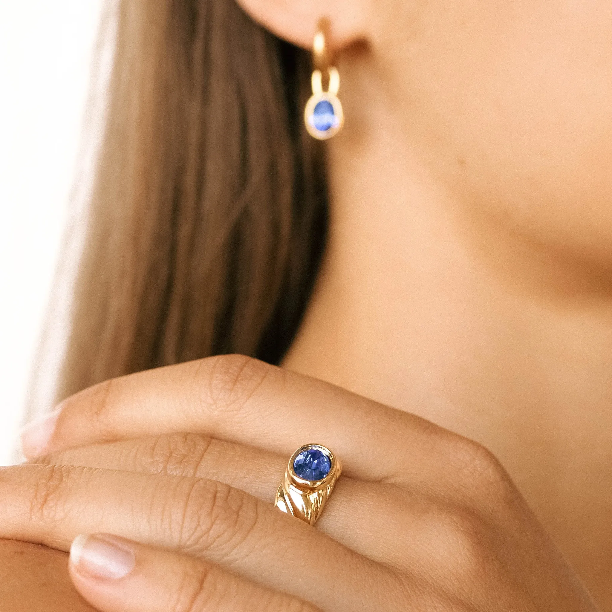 Bella Earrings - Sapphire Blue