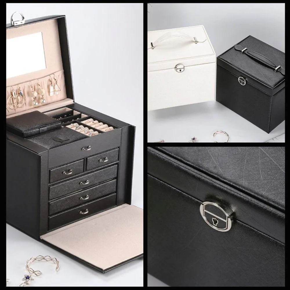 Black Large Jewellery Box With Lock