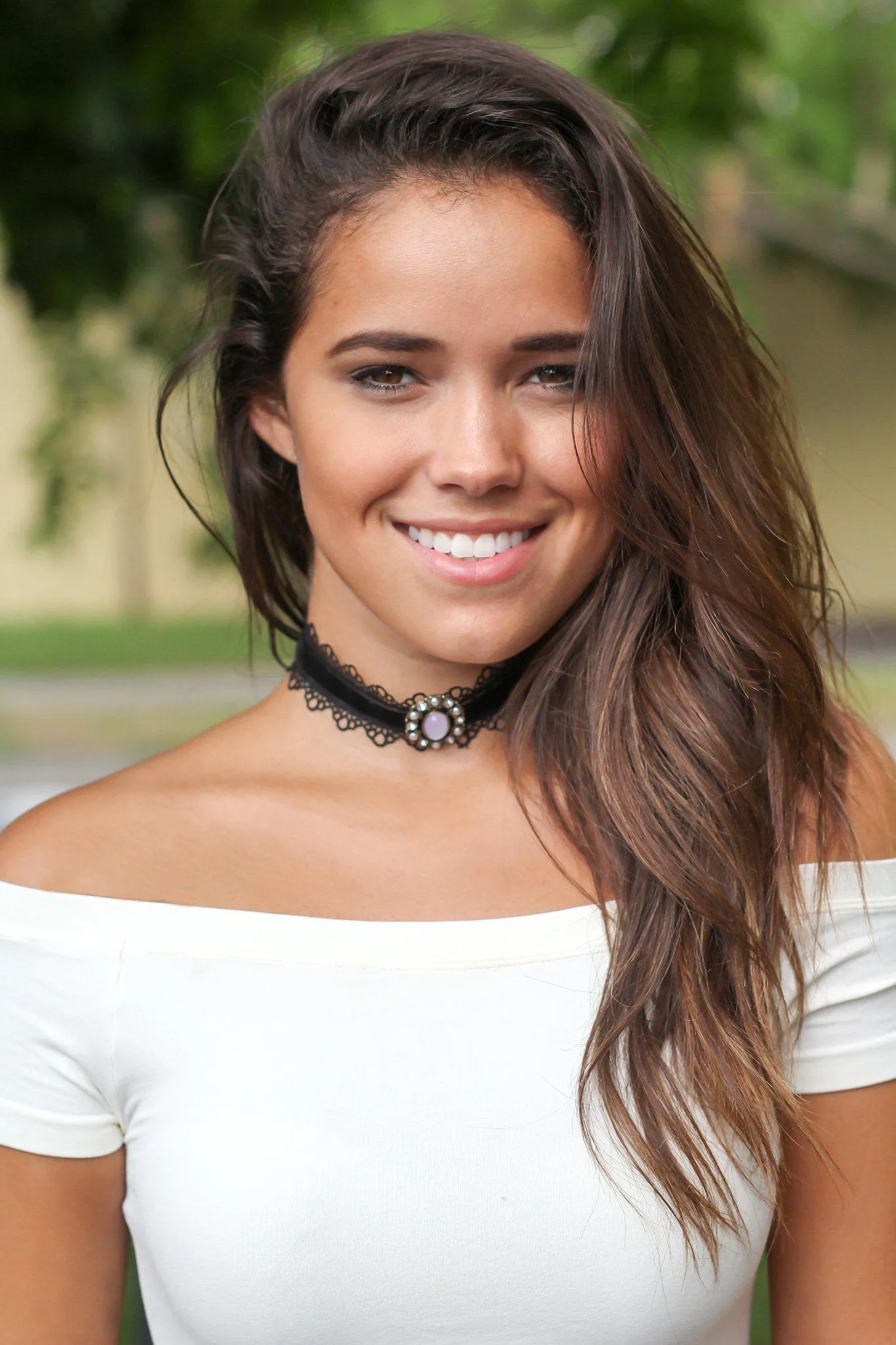 Black Velvet Choker with Antique Brooch