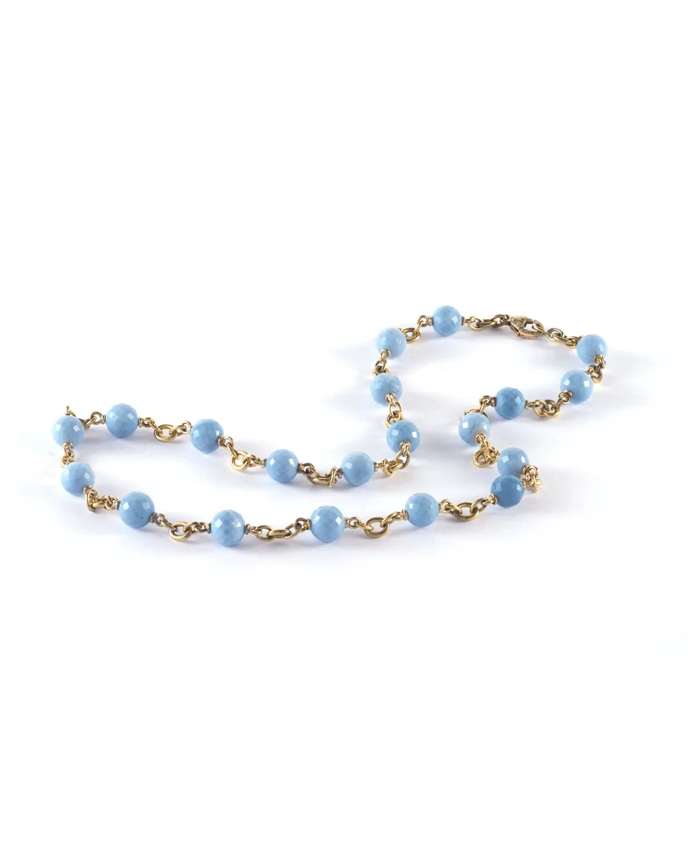 Blue Faceted Opal Beaded Necklace