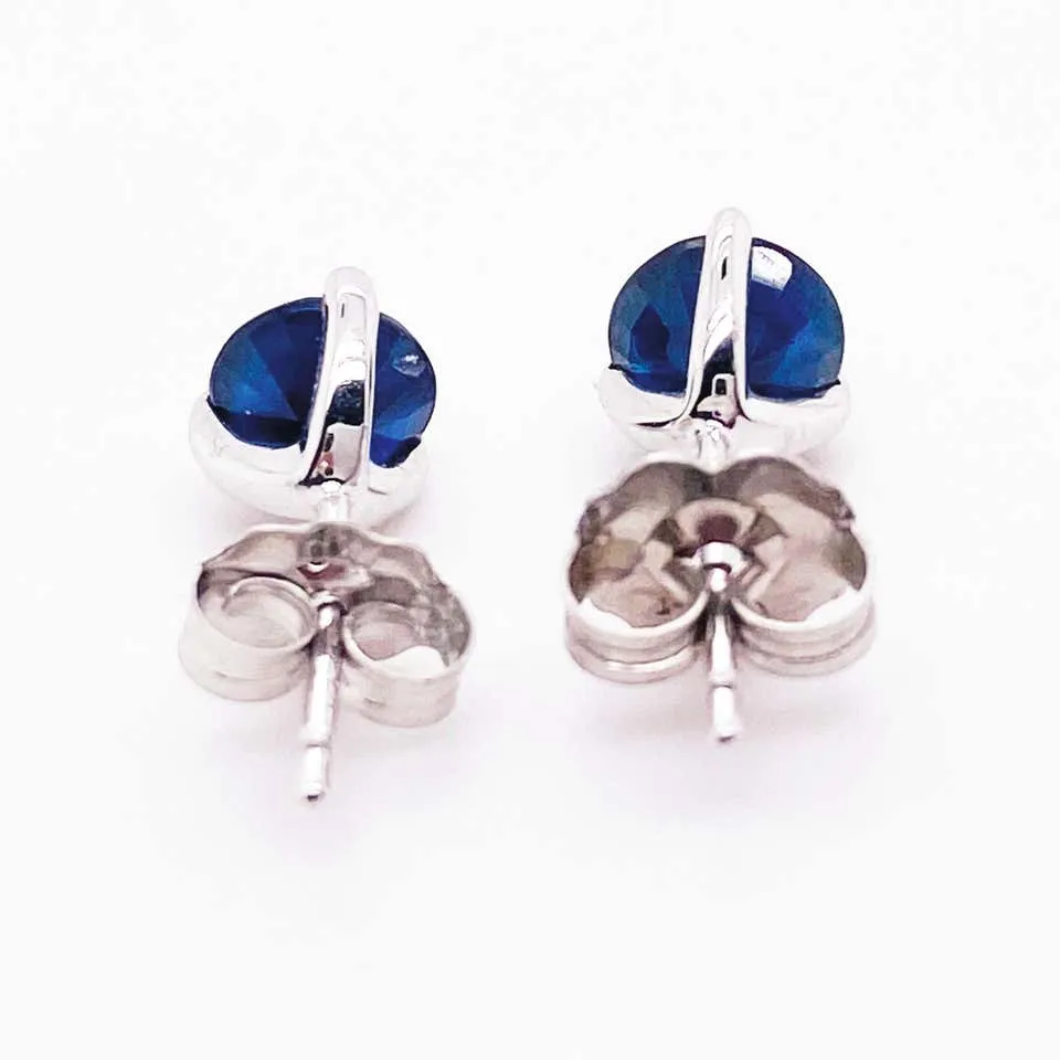 Blue Sapphire Stud Earrings