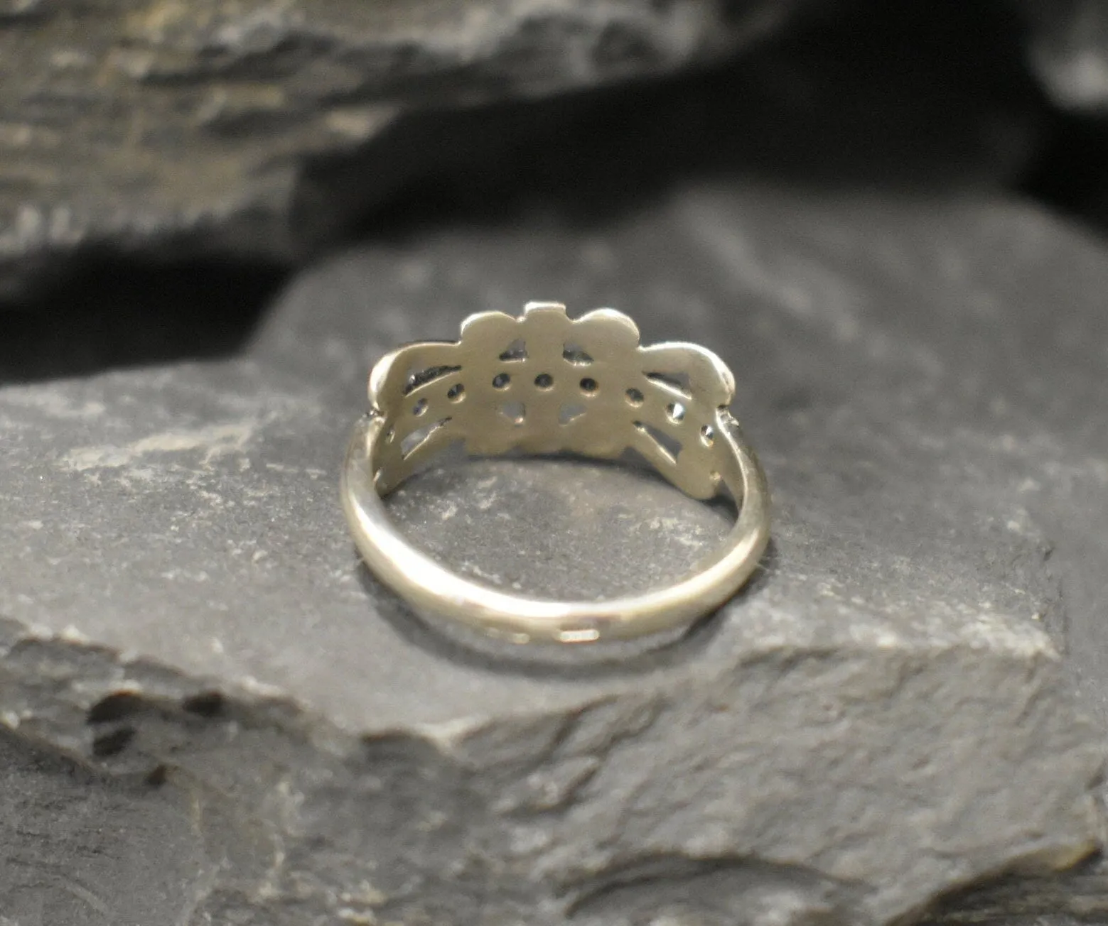 Blue Tiara Band - Natural Sapphire Ring, Crown Eternity Band