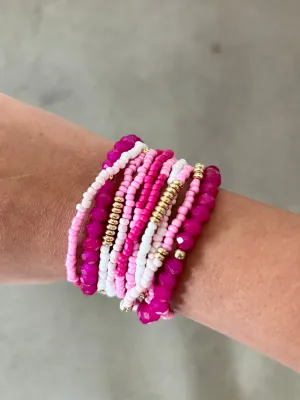 Boho Bracelets in Hot Pink