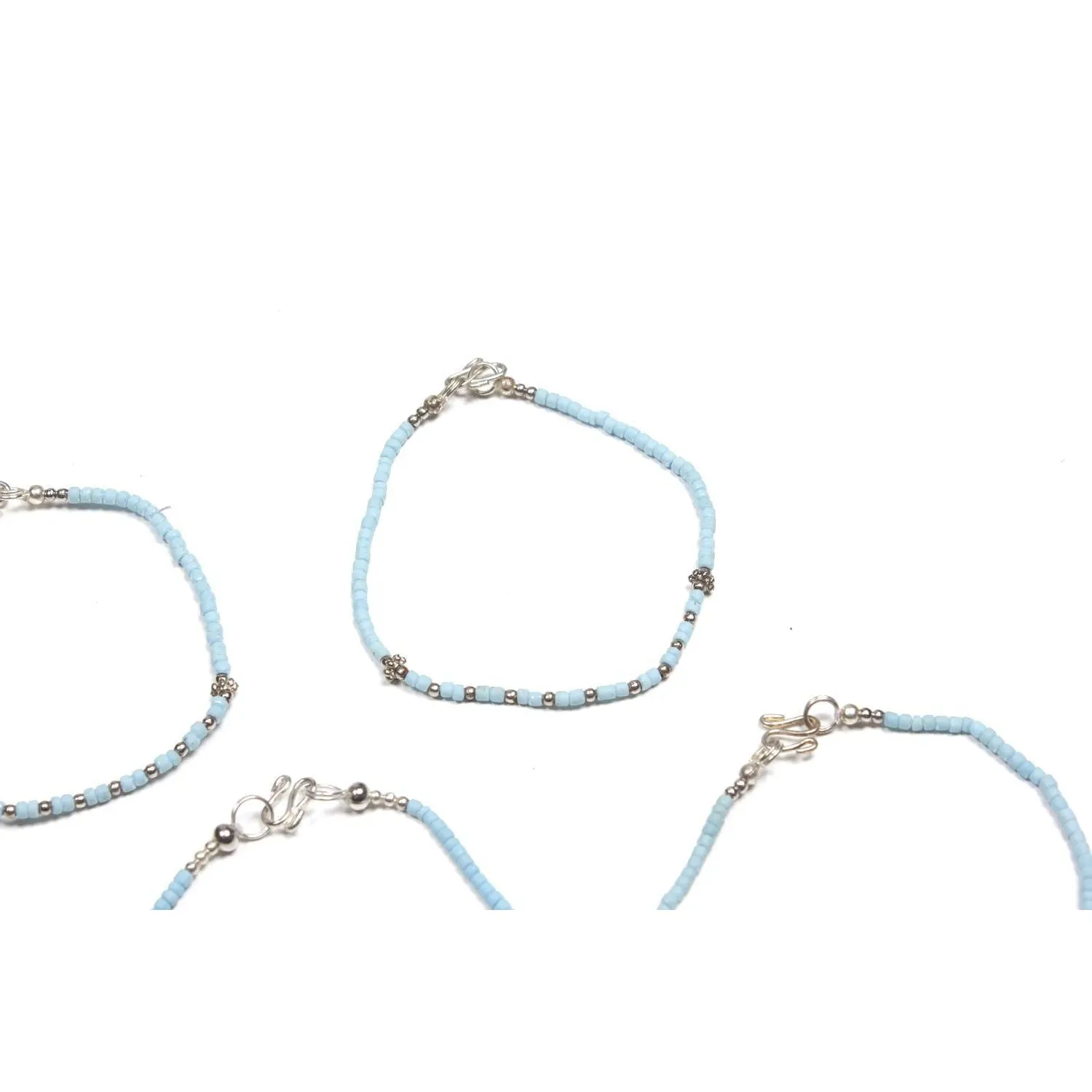 BUNDLE: Blue Beads Stone Boho Bracelet 5 Pieces - Thailand