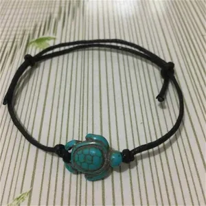 Carved Boho Turquoise Turtle  Anklet Ankle Bracelet