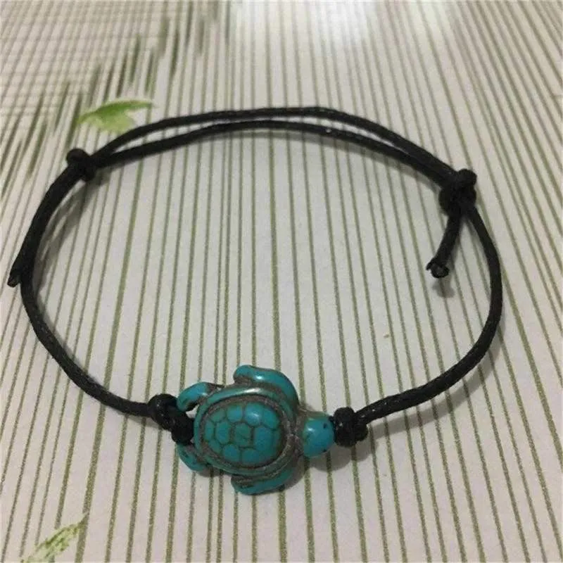 Carved Boho Turquoise Turtle  Anklet Ankle Bracelet