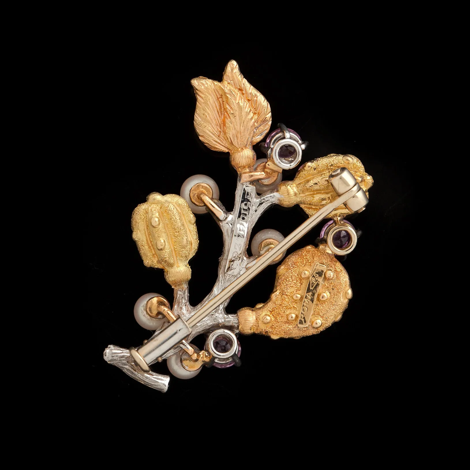 Cazzaniga Flower & Branch Brooch