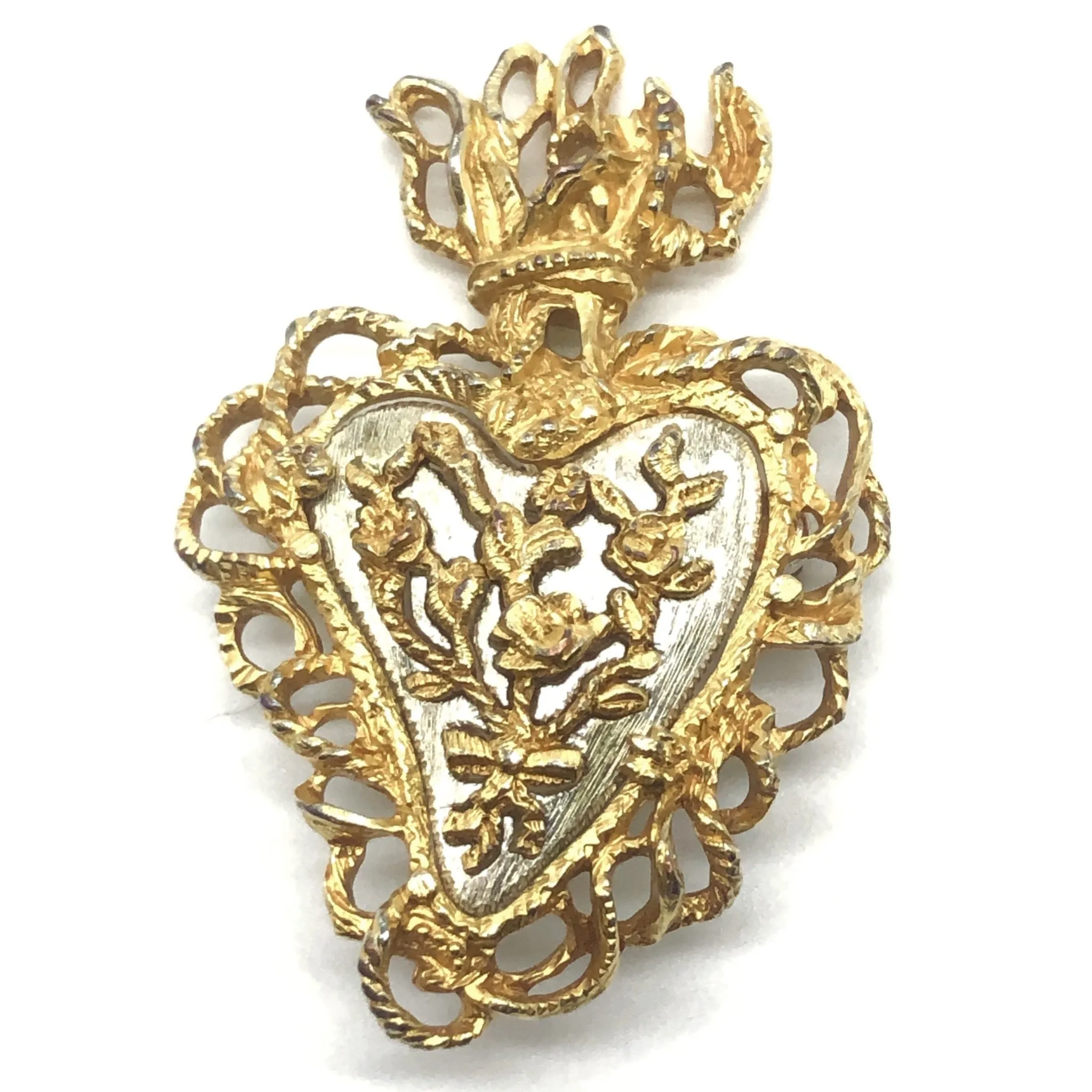 Christian Lacroix Christmas 1997 Flaming Heart Pin