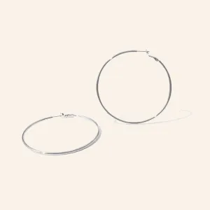 Classic 60mm Hoop Earrings (Silver)