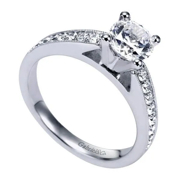 Classic Bead Set Round Diamond Ring .25 Cttw 14K White Gold