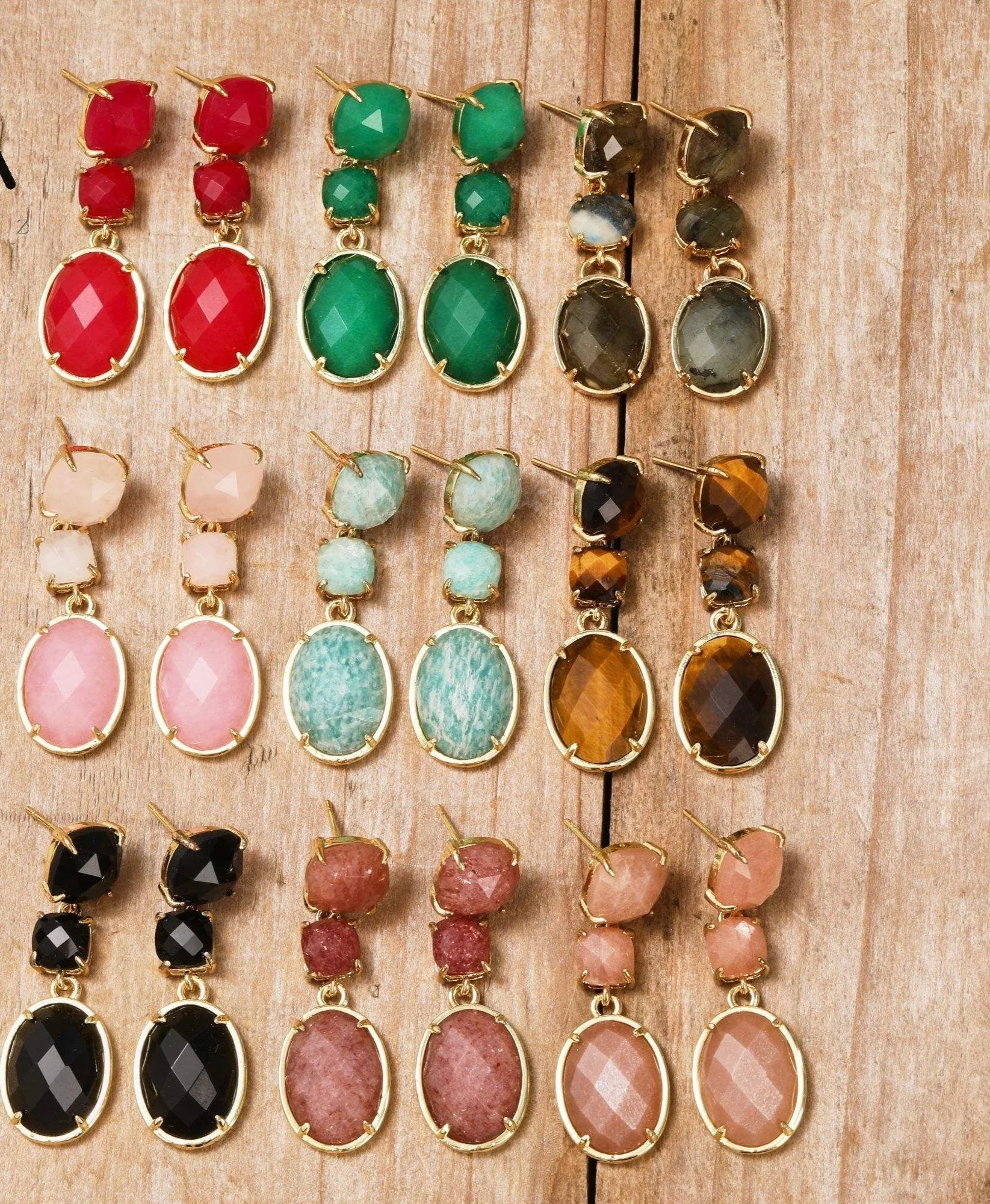 Classic Gemstone Drop Earrings