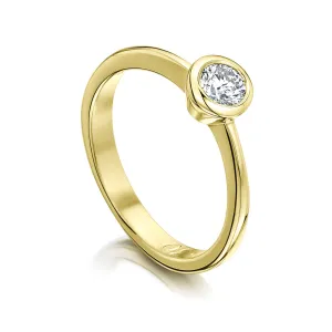 Contemporary 0.30ct Solitaire Diamond Ring in 18ct Yellow Gold