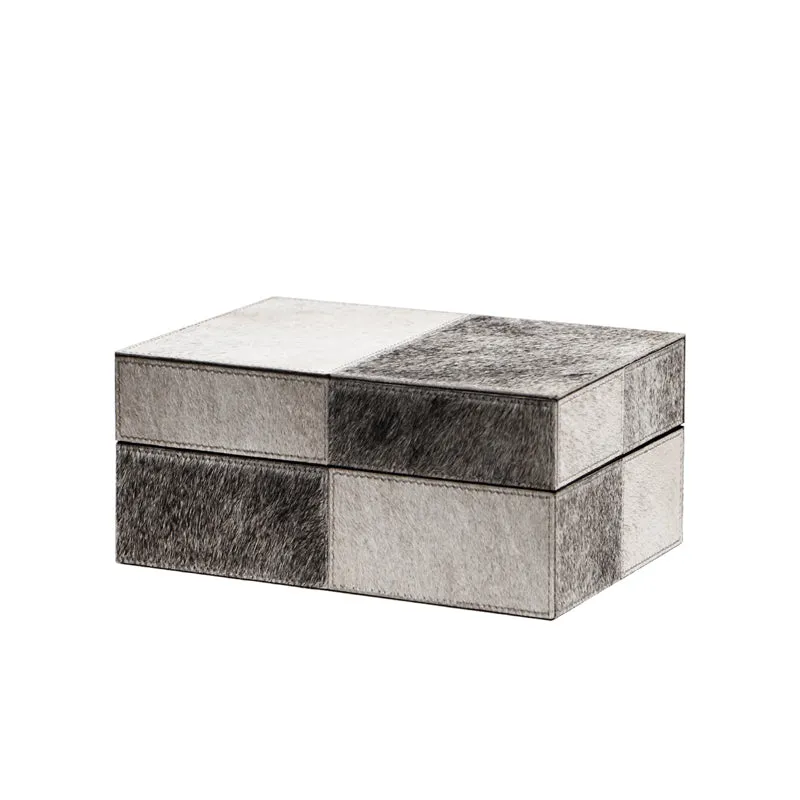 Cowhide Grey Jewellery Box