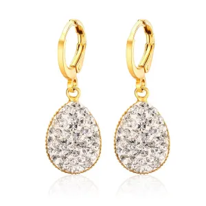 Crystal Heart Drop Earrings For Women Girl Gold Plating Earring Wedding brincos