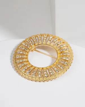 Crystal Round Brooch