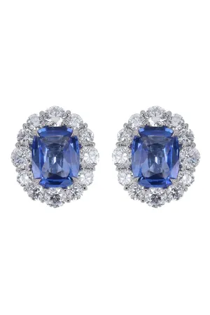 Cushion Ceylon Sapphire Earrings