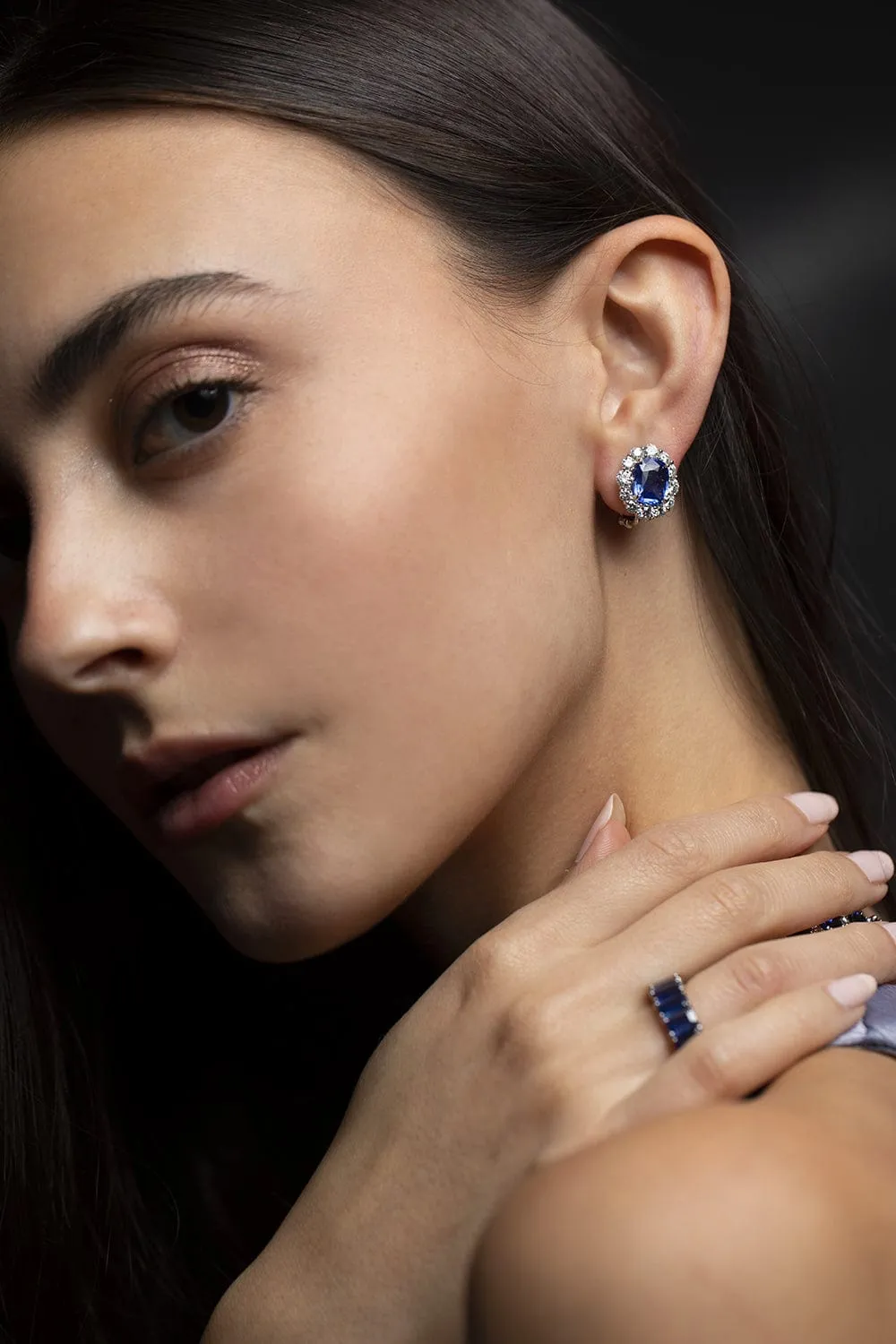 Cushion Ceylon Sapphire Earrings