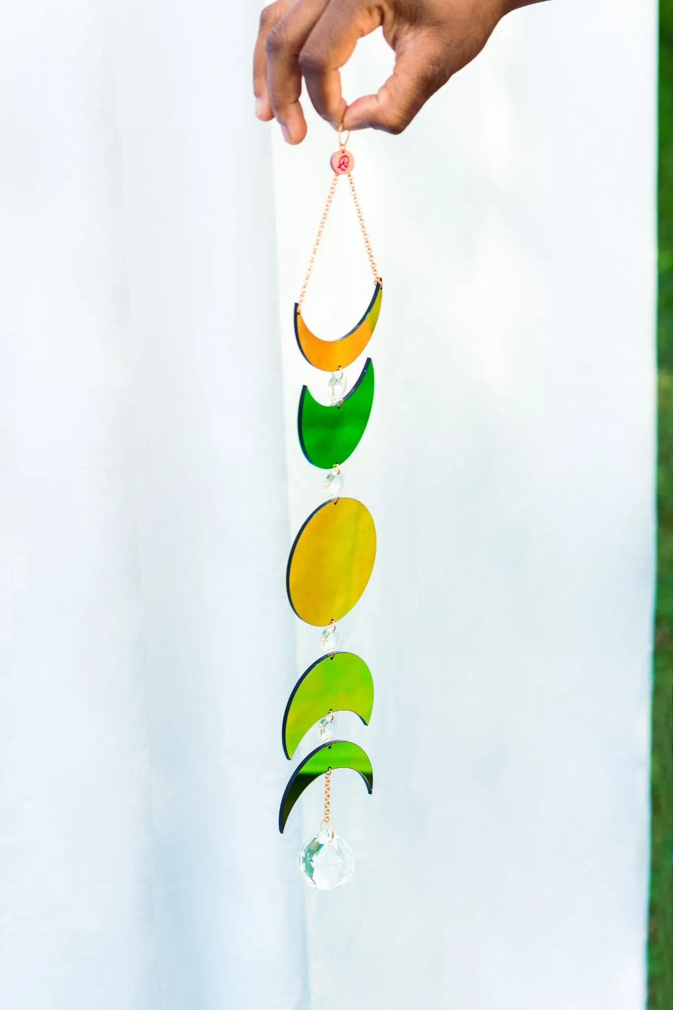 Dark Iridescent Moon Phases Lasercut Acrylic Suncatcher