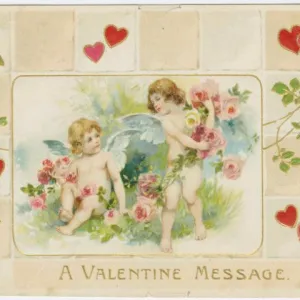 Digital Download "A Valentine Message" Valentine's Day Postcard (c.1910) - Instant Download Printable