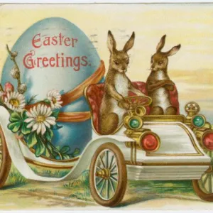 Digital Download "Easter Greetings" Easter Postcard (c.1907) - Instant Download Printable