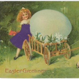 Digital Download "Easter Greetings" Easter Postcard (c.1908) - Instant Download Printable