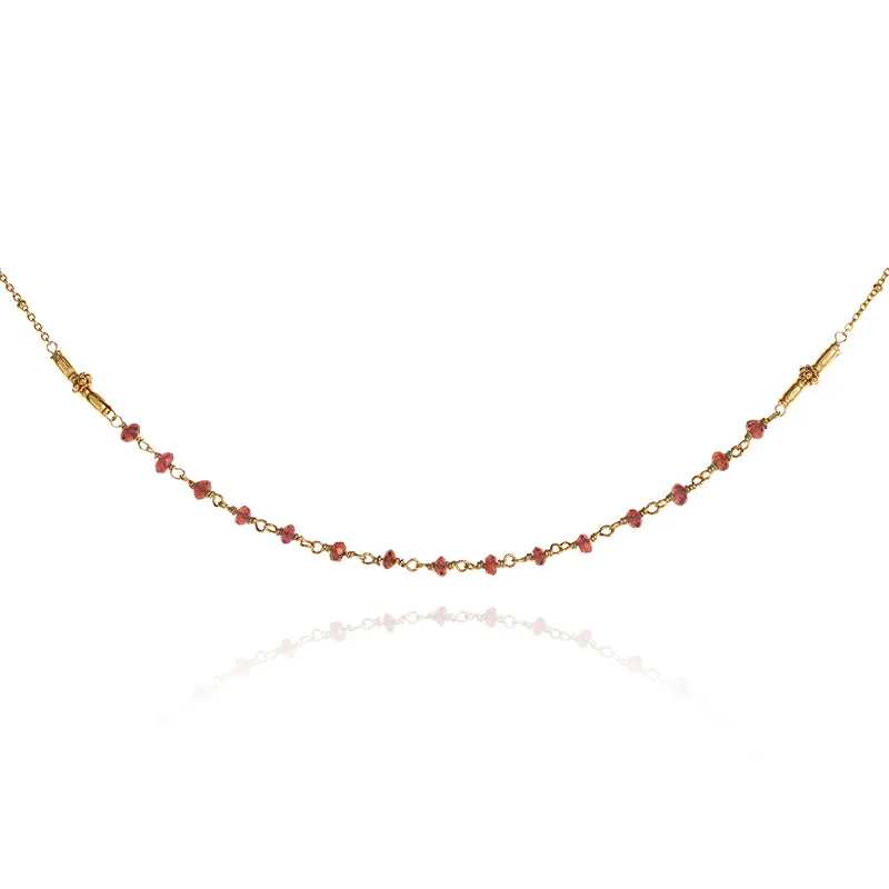 Dorian Collar Necklace, Garnet, Gold