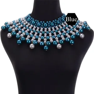 Egyptian Inspired Maxi Choker Necklace (Blue)