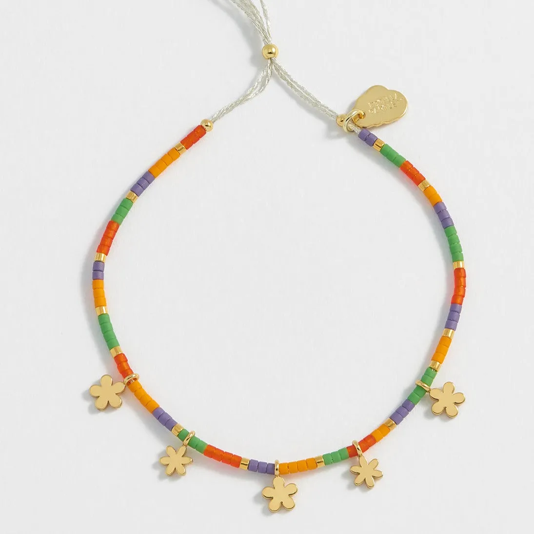 Estella Bartlett - Bracelet  | Ditsy Flower Miyuki Bracelet | Gold Plated | Multi-Color