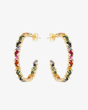 Frenzy Rainbow Sapphire Milli Hoops