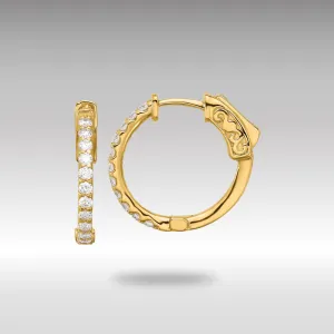 Gold 0.44ct 22-1.7mm Round Hoop with Safety Clasp Diamond Earrings - Model XE3256AA