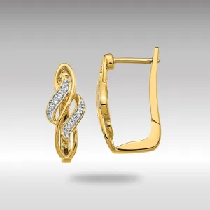 Gold Diamond Hinged Hoop Earrings - Model EM5444-005-YA